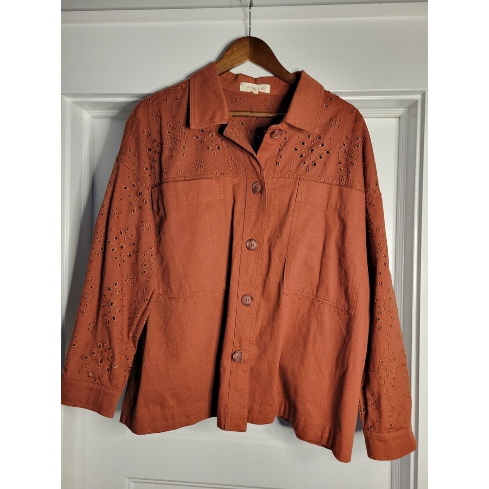 Solitaire Rust Eyelet Cotton Jacket